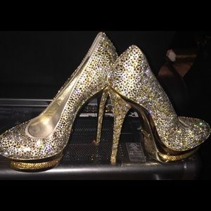 Gianmarco Lorenzi Gold Black Label Pumps